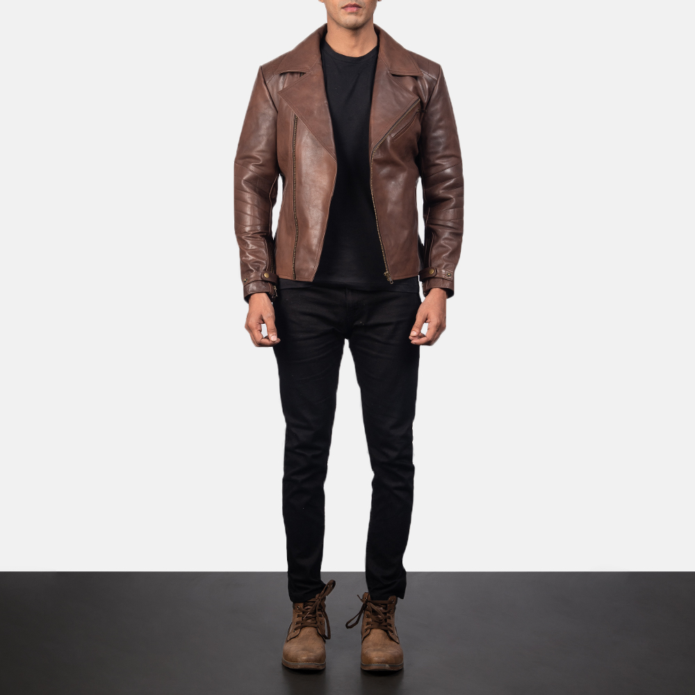 Men’s leather biker shops jacket